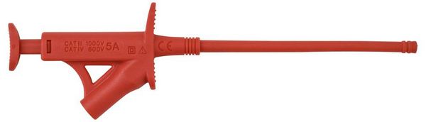 Produktbild: VOLTCRAFT MSK-120 rot Sicherheits-Klemmpr&uuml;fspitze CAT IV 600 V, CAT III 1000V Rot