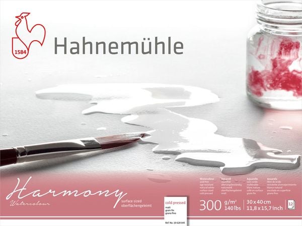 Produktbild: Hahnem&uuml;hle Papier Harmony Watercolour, 30 x 40 cm, 300 g/m&sup2;