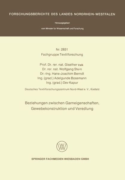 Produktbild: Beziehungen zwischen Garneigenschaften, Gewebekonstruktion und Veredlung