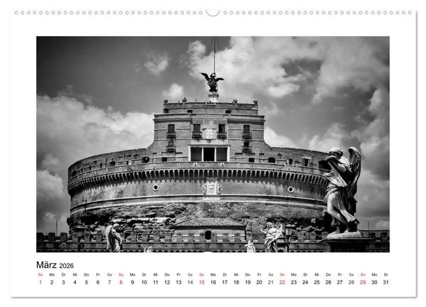 Produktbild: ROM Monochrom (hochwertiger Premium Wandkalender 2026 DIN A2 quer), Kunstdruck in Hochglanz