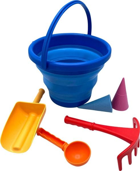 Produktbild: Schildkr&ouml;t Funsports - 7in1 Sand Toys Falteimer Set - blau
