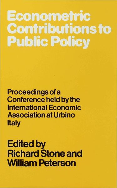 Produktbild: Econometric Contributions to Public Policy