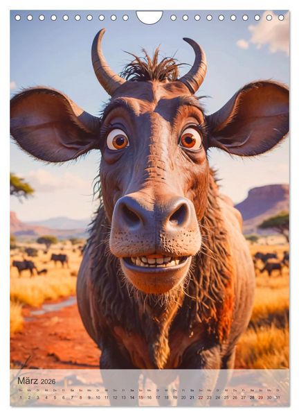 Produktbild: Wild und Knuffig &ndash; Knuddelsafari durch Afrika (Wandkalender 2026 DIN A4 hoch), CALVENDO Monatskalender