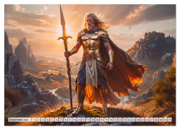 Produktbild: Keltische Mythologie - G&ouml;tter, Helden und Monster (hochwertiger Premium Wandkalender 2026 DIN A2 quer), Kunstdruck in Hochglanz