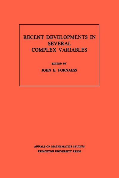 Produktbild: Recent Developments in Several Complex Variables