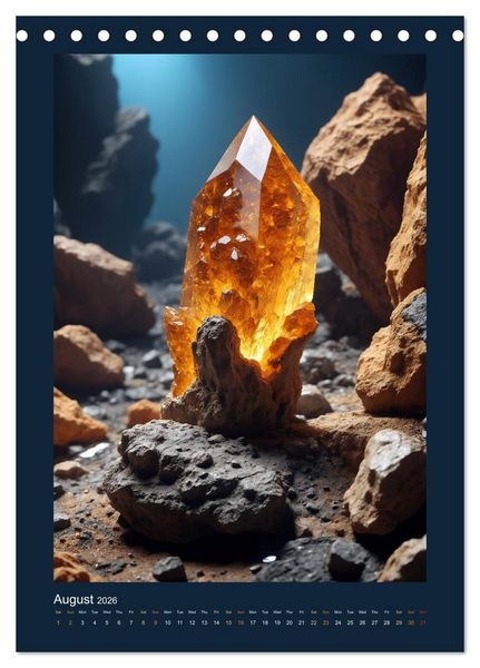 Produktbild: Fantastic Minerals - Mysterious Treasures (Desk Calendar 2026 DIN A5 portrait), CALVENDO 12 Month DeskCalendar