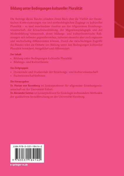 Produktbild: Bildung unter Bedingungen kultureller Pluralit&auml;t