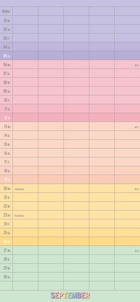 Produktbild: Familienplaner Regenbogen 2027