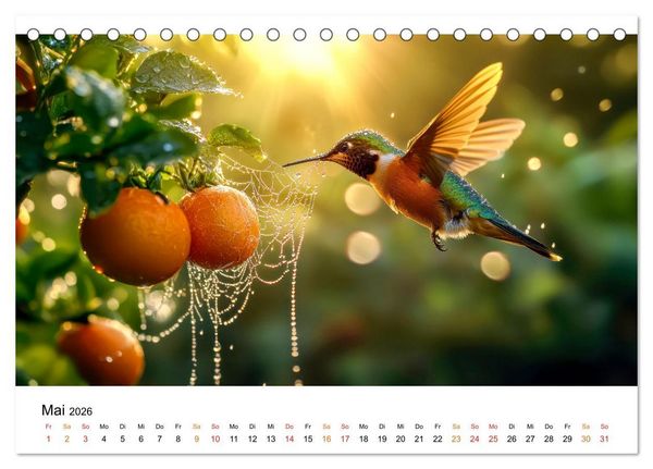Produktbild: Kolibris - kleine Wunder der Natur (Tischkalender 2026 DIN A5 quer), CALVENDO Monatskalender