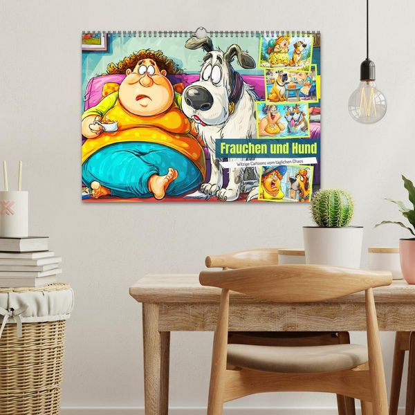 Produktbild: Frauchen und Hund. Witzige Cartoons vom t&auml;glichen Chaos (Wandkalender 2026 DIN A3 quer), CALVENDO Monatskalender