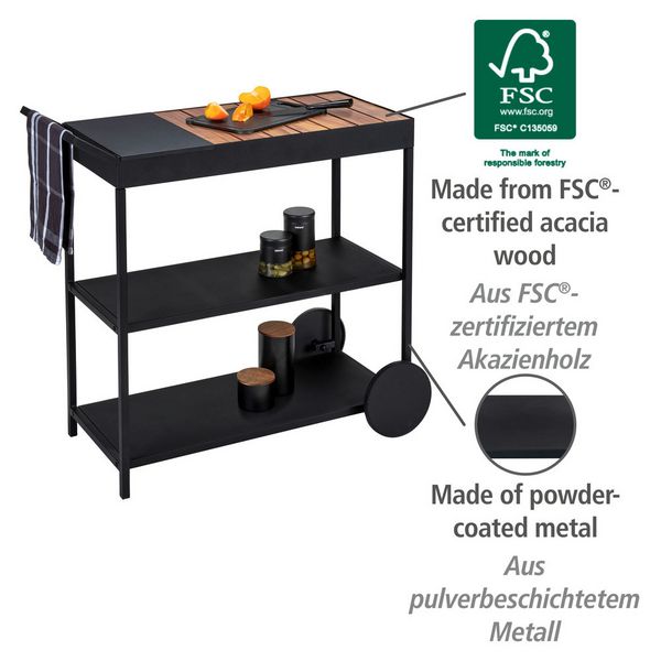 Produktbild: Servierwagen Mod. Miro, mit zertifiziertem Akazienholz
