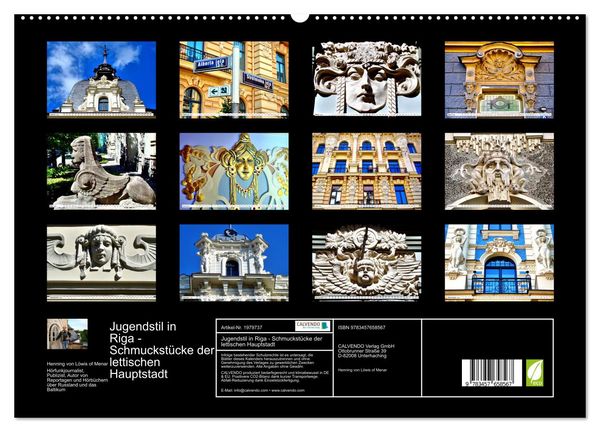 Produktbild: Jugendstil in Riga - Schmuckst&uuml;cke der lettischen Hauptstadt (hochwertiger Premium Wandkalender 2026 DIN A2 quer), Kunstdruck in Hochglanz
