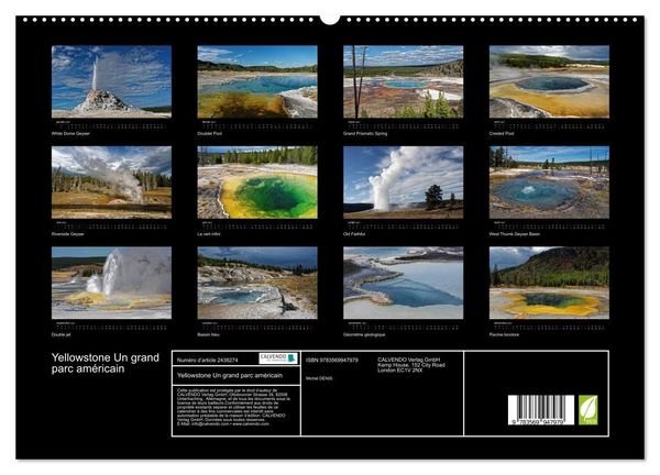 Produktbild: Yellowstone Un grand parc am&eacute;ricain (Calendrier mural haut de gamme 2027 DIN A2 vertical), CALVENDO calendrier mensuel