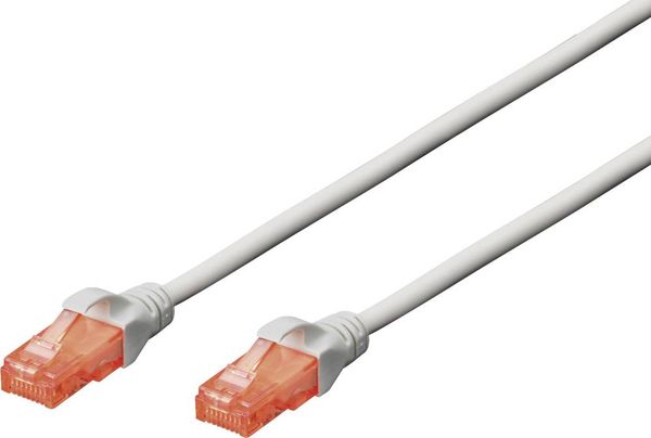 Digitus DK-1617-100 RJ45 Netzwerkkabel, Patchkabel CAT 6 U/UTP 10.00 m Grau Halogenfrei 1 St.