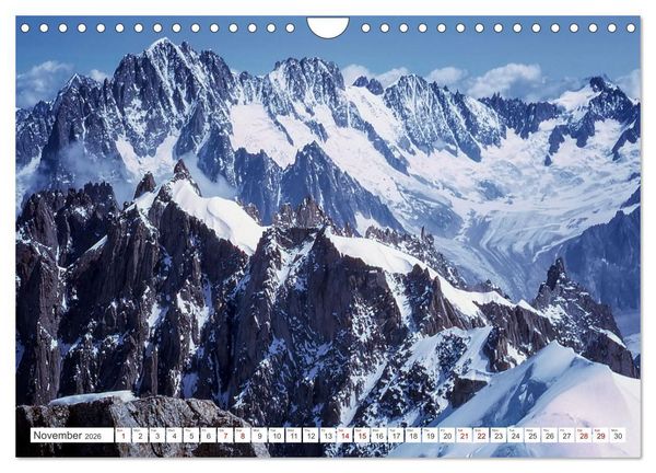 Produktbild: A trip to the roof of Europe. The Mont-Blanc massiv (Wall Calendar 2026 DIN A4 landscape), CALVENDO 12 Month Wall Calendar