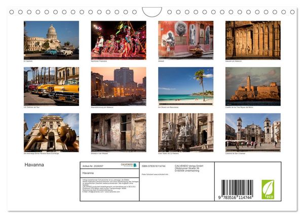 Produktbild: Havanna (Wandkalender 2026 DIN A4 quer), CALVENDO Monatskalender