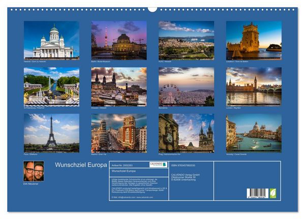 Produktbild: Wunschziel Europa (Wandkalender 2026 DIN A2 quer), CALVENDO Monatskalender