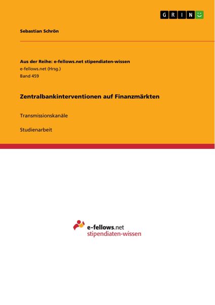 Produktbild: Zentralbankinterventionen auf Finanzm&auml;rkten