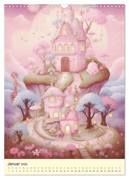 Produktbild: Rosa Traumland. Zauberhafte Wunderwelt (Wandkalender 2026 DIN A3 hoch), CALVENDO Monatskalender