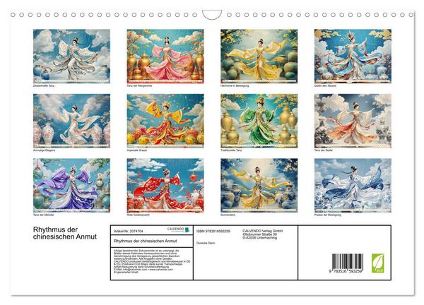 Produktbild: Rhythmus der chinesischen Anmut (Wandkalender 2026 DIN A3 quer), CALVENDO Monatskalender