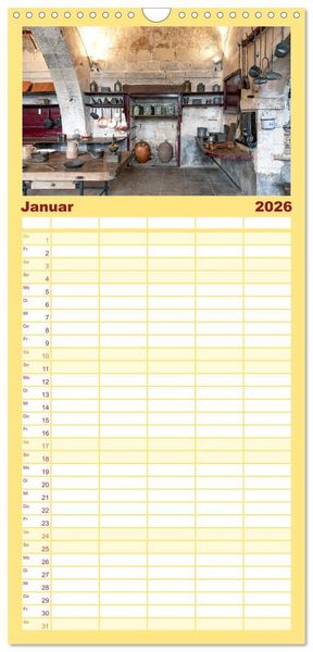 Produktbild: Familienplaner 2026 - F&uuml;rstliche K&uuml;chen und Tafeln mit 5 Spalten (Wandkalender, 21 x 45 cm) CALVENDO
