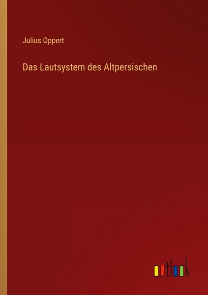 Produktbild: Das Lautsystem des Altpersischen