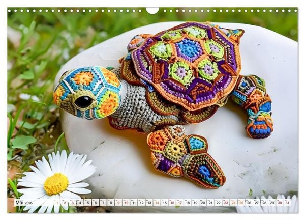 Produktbild: Granny Square Kunst - Ein Jahr voller kreativer H&auml;kelideen (Wandkalender 2026 DIN A3 quer), CALVENDO Monatskalender