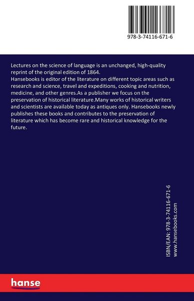 Produktbild: Lectures on the science of language