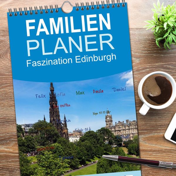Produktbild: Familienplaner 2026 - Faszination Edinburgh mit 5 Spalten (Wandkalender, 21 x 45 cm) CALVENDO