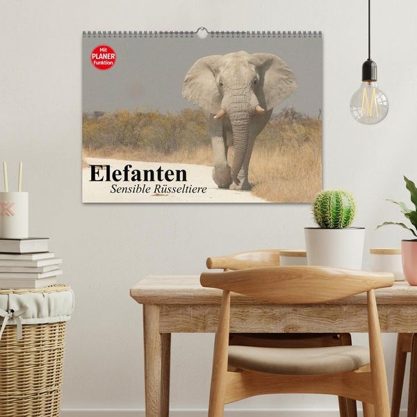 Produktbild: Elefanten. Sensible R&uuml;sseltiere (Wandkalender 2026 DIN A3 quer), CALVENDO Monatskalender