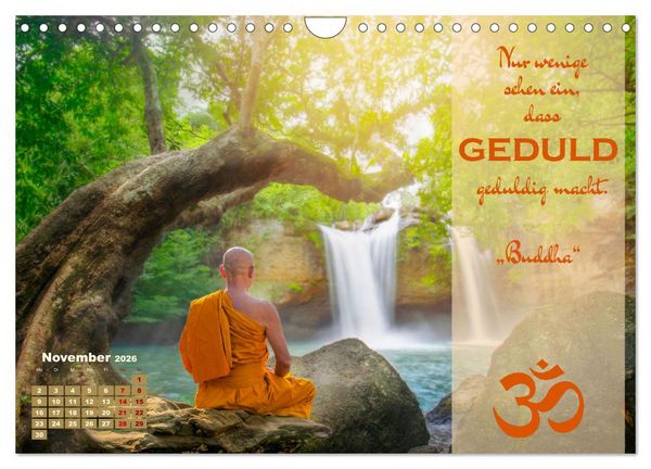 Produktbild: Erleuchtende Worte, Lebensweisheiten von Gautama Buddha by VogtArt (Wandkalender 2026 DIN A4 quer), CALVENDO Monatskalender