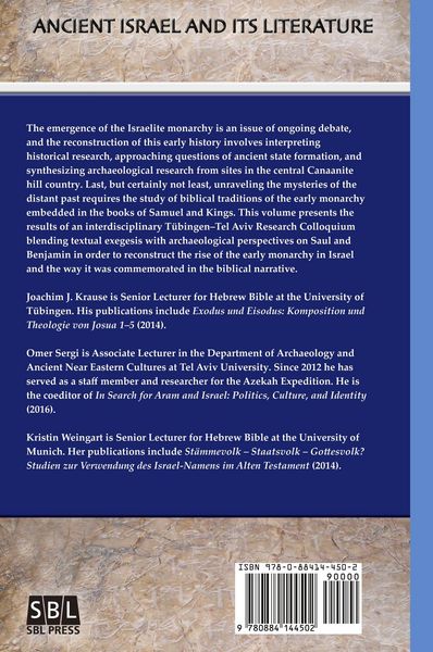 Produktbild: Saul, Benjamin, and the Emergence of Monarchy in Israel