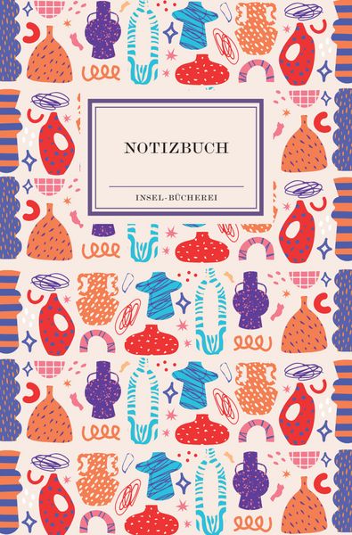 Notizbuch Insel-Bücherei »Kunterbunte Vasen retro«, Gebundene Ausgabe von , Insel, 4038239050271
