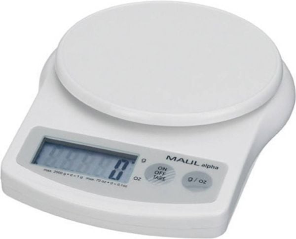 Maul MAULalpha 2000G Briefwaage Wägebereich (max.) 2 kg Ablesbarkeit 1 g batteriebetrieben Weiß