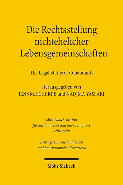 Produktbild: Die Rechtsstellung nichtehelicher Lebensgemeinschaften - The Legal Status of Cohabitants