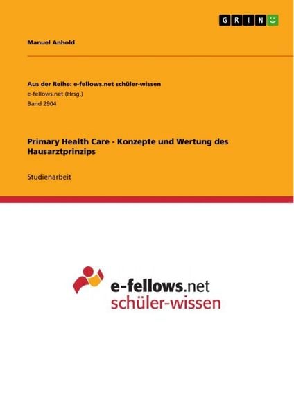 Produktbild: Primary Health Care - Konzepte und Wertung des Hausarztprinzips