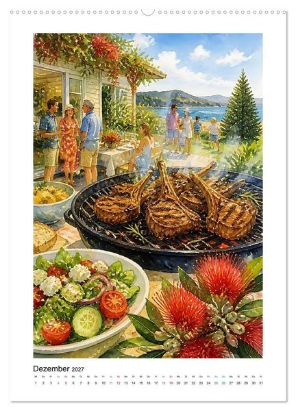 Produktbild: Kia Ora K&uuml;che - Gemalte Gaumenfreuden (Wandkalender 2027 DIN A2 hoch), CALVENDO Monatskalender
