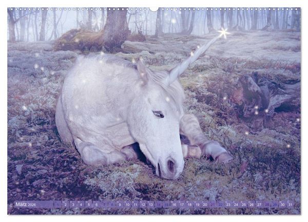 Produktbild: Einhorn Love - Fantasiewelt (hochwertiger Premium Wandkalender 2026 DIN A2 quer), Kunstdruck in Hochglanz