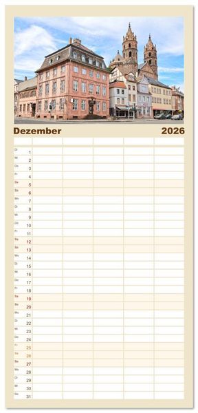 Produktbild: Familienplaner 2026 - Worms - historisch und sagenhaft mit 5 Spalten (Wandkalender, 21 x 45 cm) CALVENDO