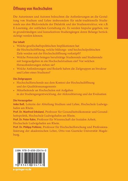 Produktbild: &Ouml;ffnung von Hochschulen