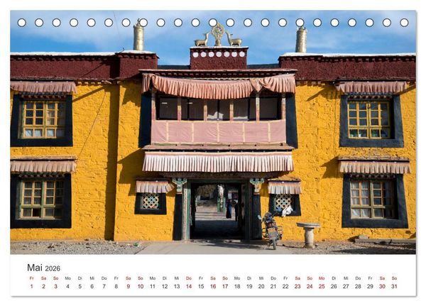 Produktbild: Tibet - Kloster und Landschaft (Tischkalender 2026 DIN A5 quer), CALVENDO Monatskalender