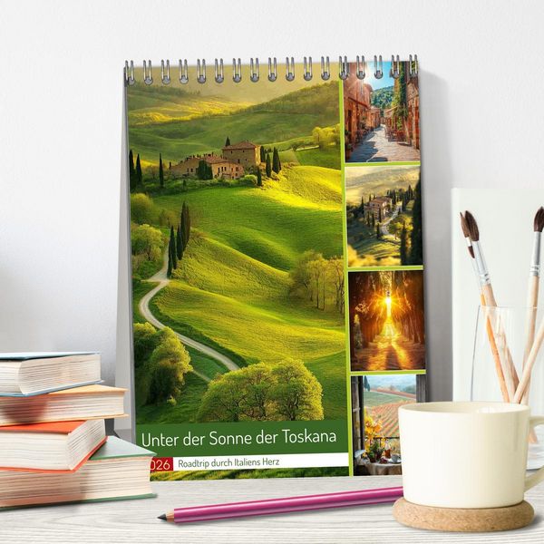 Produktbild: Unter der Sonne der Toskana (Tischkalender 2026 DIN A5 hoch), CALVENDO Monatskalender