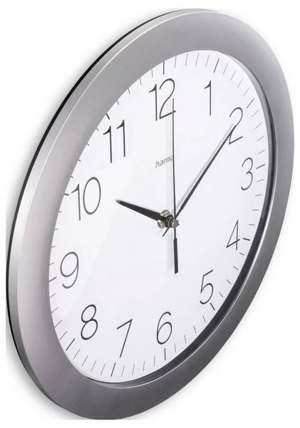Produktbild: Hama 00185872 Funk Wanduhr 30cm x 300mm x 300mm x 52mm Silber