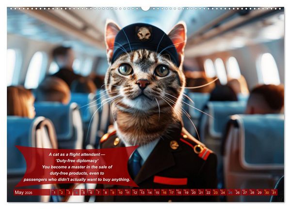 Produktbild: Funny animals as flight attendants (High Quality Premium Wall Calendar 2026 DIN A2 landscape),CALVENDO 12 Month Wall Calendar