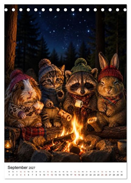 Produktbild: Cozy Friends - Kleine Kuschelhelden (Tischkalender 2027 DIN A5 hoch), CALVENDO Monatskalender