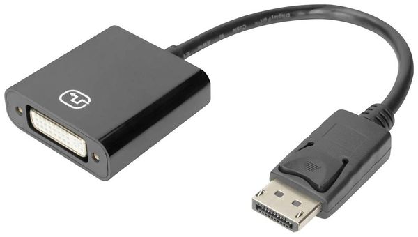 Digitus DisplayPort / DVI Anschlusskabel DisplayPort Stecker, DVI-I 24+5pol. Buchse 0.15m Schwarz DB-340414-001-S doppel