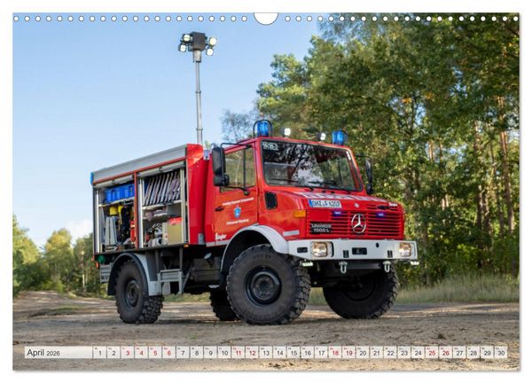 Produktbild: Die 4 UNIMOGS der Feuerwehr Schwanewede (Wandkalender 2026 DIN A3 quer), CALVENDO Monatskalender