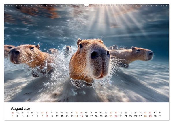 Produktbild: Capybara - die Ruhe als Lebensform (hochwertiger Premium Wandkalender 2027 DIN A2 quer), Kunstdruck in Hochglanz
