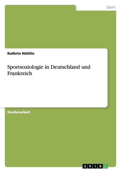 Produktbild: Sportsoziologie in Deutschland und Frankreich