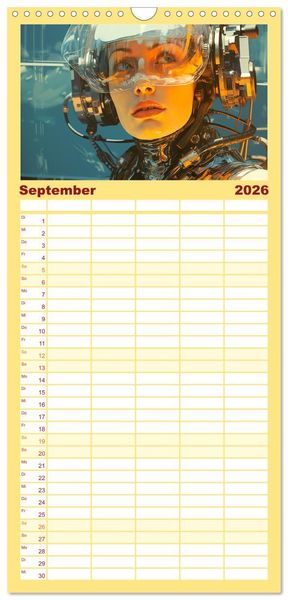 Produktbild: Familienplaner 2026 - Roboter Portraits. Zukunft und Visionen mit 5 Spalten (Wandkalender, 21 x 45 cm) CALVENDO